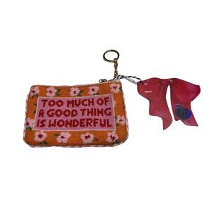 Hi Peach Layne Keychain Pouch Needlepoint Too Much of a Good Thing is Wonderful